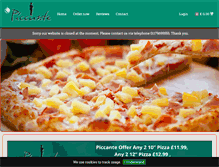 Tablet Screenshot of piccantepizzaonline.com